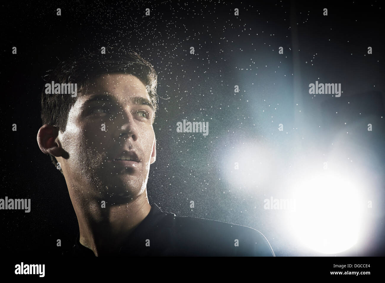 Close up portrait of young male soccer player Banque D'Images