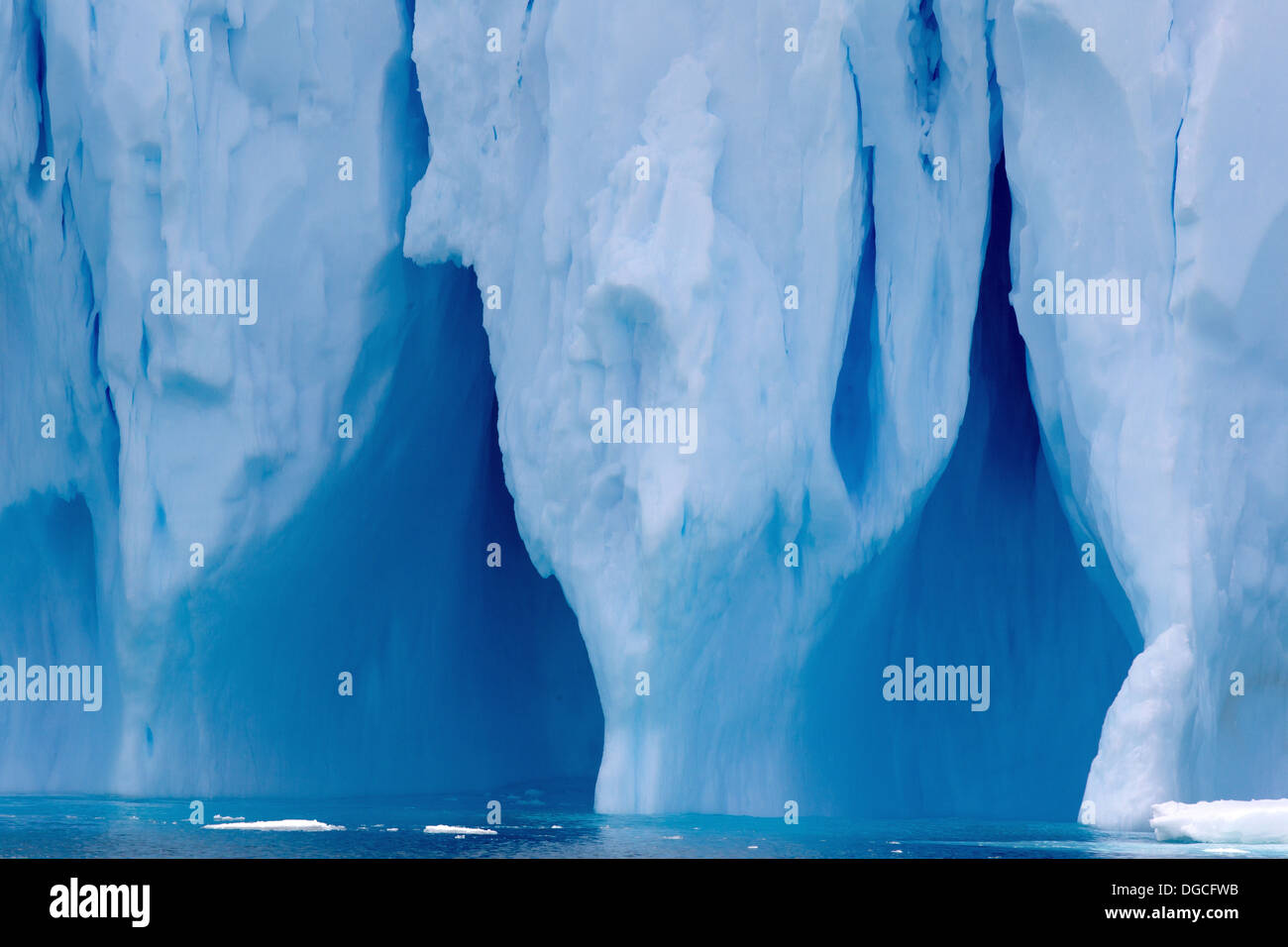 Détail de l'iceberg, banquise, dans l'océan du sud, 180 miles au nord de l'Antarctique, l'Antarctique Banque D'Images