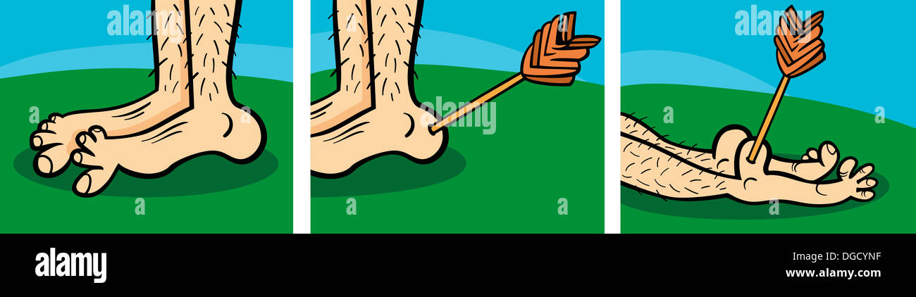 Courte histoire comique Strip d'Achille Cartoon Illustration Banque D'Images