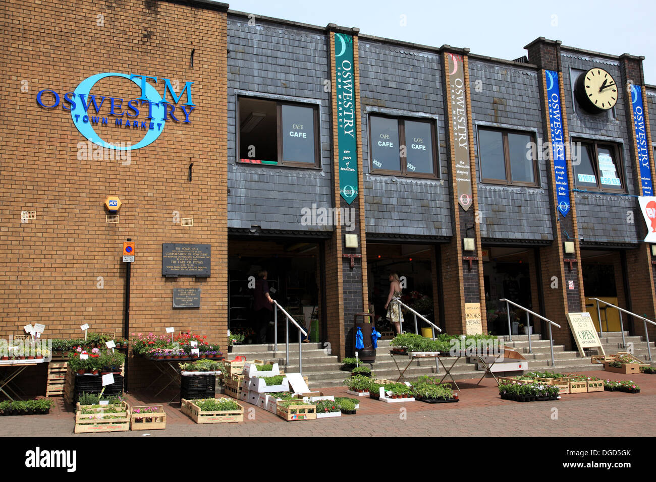 Le hall de Powis, Oswestry Town Marché à Bailey Head à Oswestry, Shropshire Banque D'Images