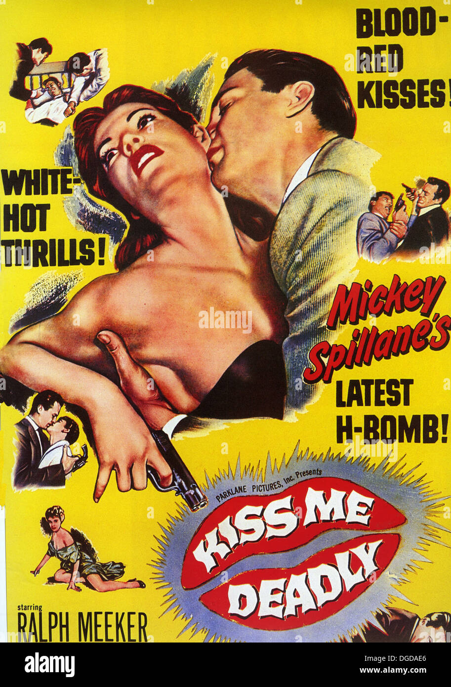 KISS ME DEADLY l'affiche pour 1955 United Artists film noir du roman de Mickey Spillane Banque D'Images