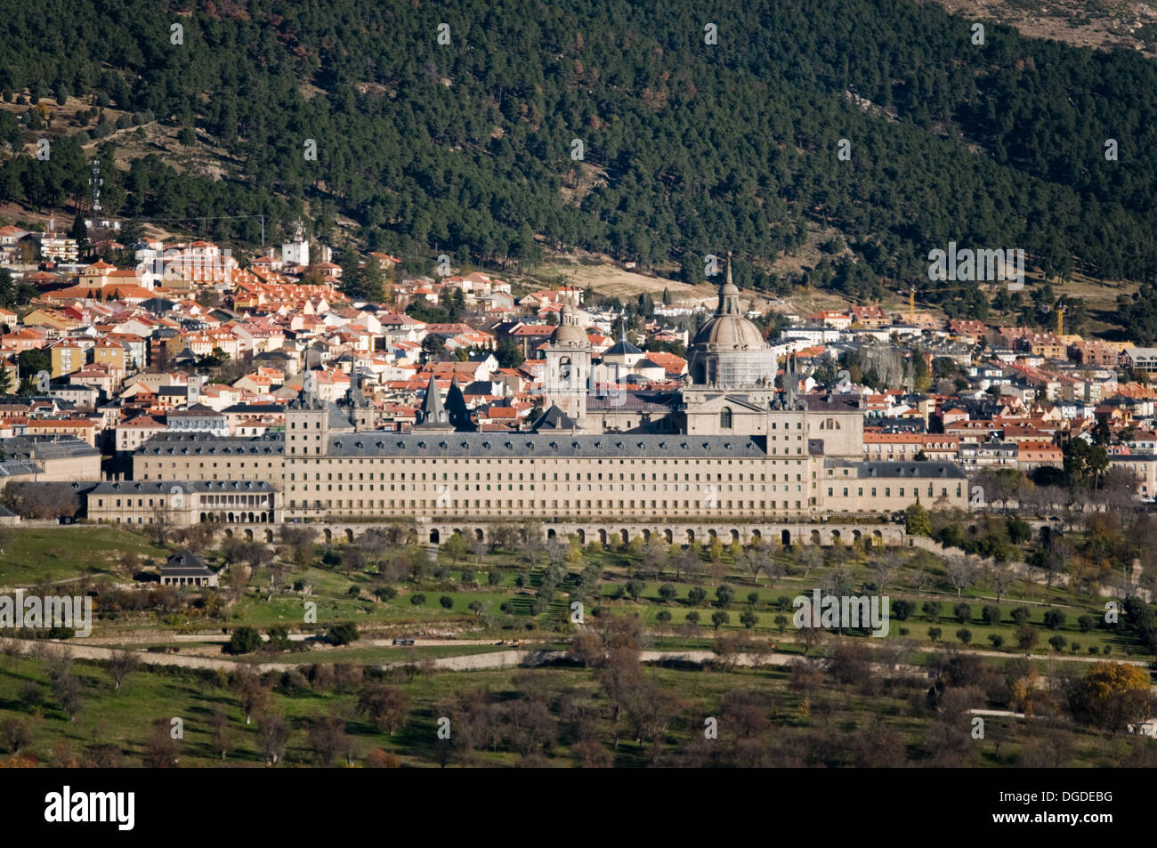 Monastère Royal de San Lorenzo de El Escorial et Guadarrama. Madrid, Espagne. Banque D'Images