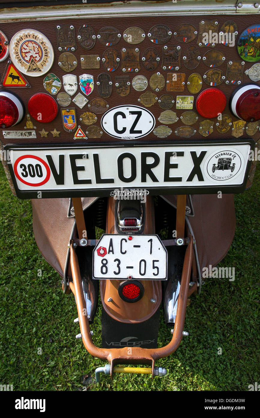 Velorex une petite voiture à trois roues a été fabriquée en Tchécoslovaquie. Conçu comme une voiture particulière pour les personnes handicapées. Banque D'Images