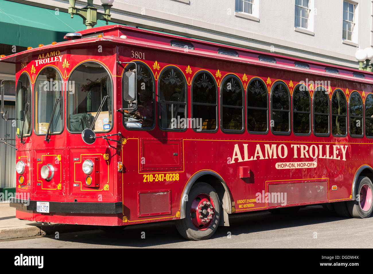 Alamo Trolley Tour de San Antonio Texas USA Banque D'Images