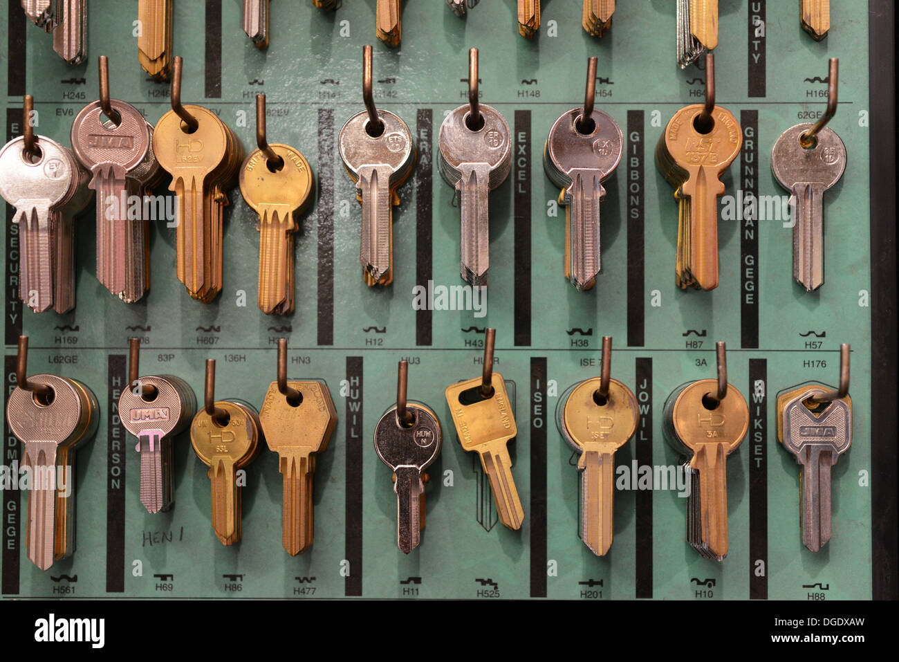 Portoirs de touches à key cutting shop Banque D'Images