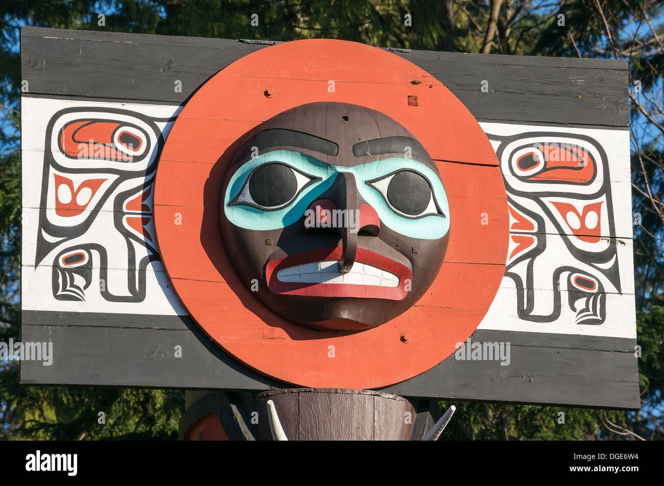 Totem à Stanley Park, Vancouver, Colombie-Britannique Banque D'Images