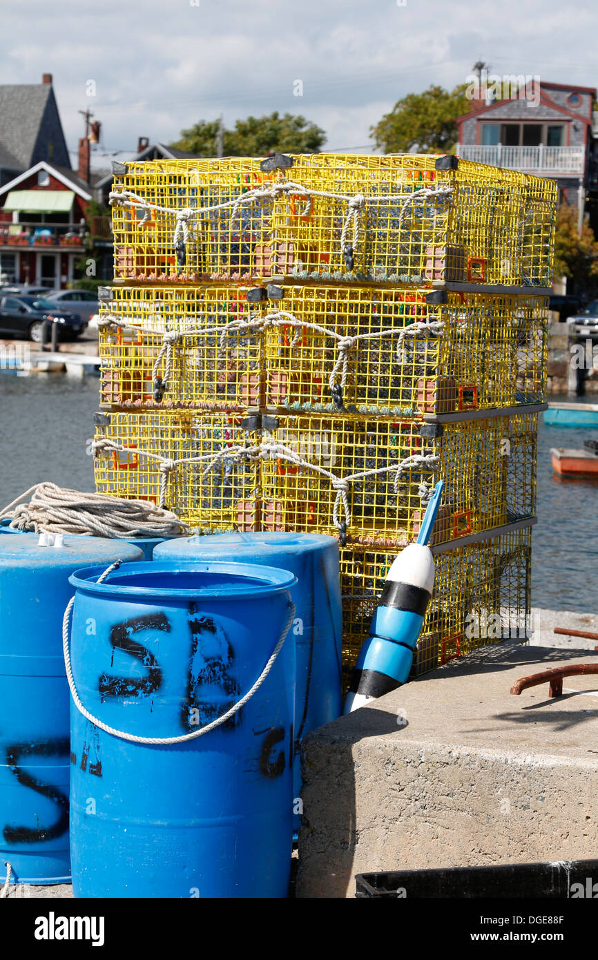 Rockport, Massachusetts casiers à homard Banque D'Images