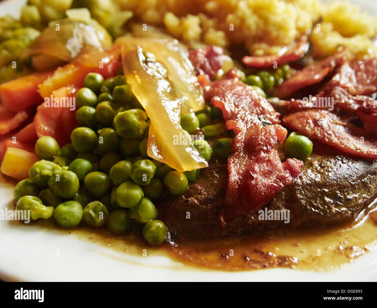 Pub classique ; foie et bacon Banque D'Images