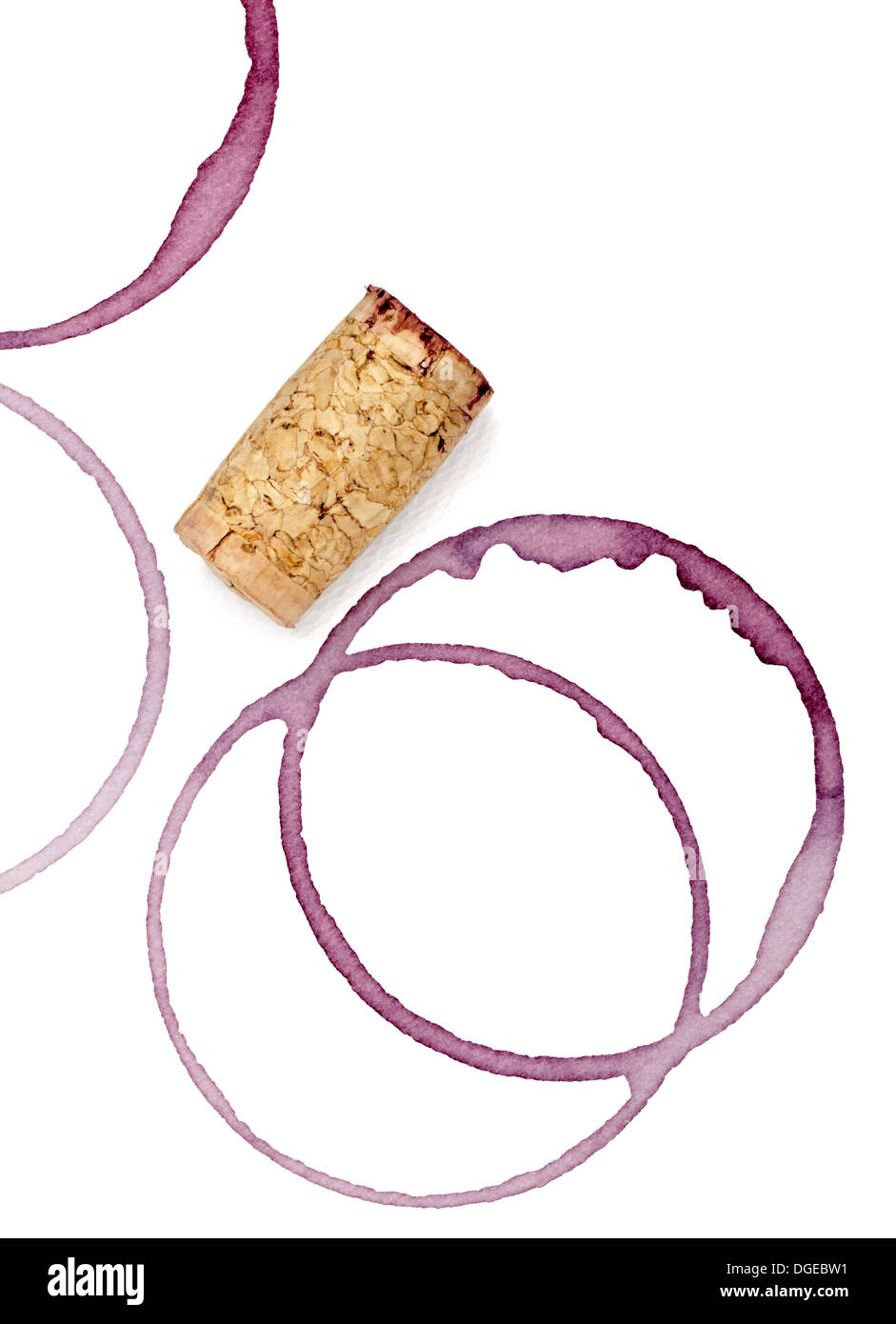 Tache de vin et tire-bouchon Banque D'Images