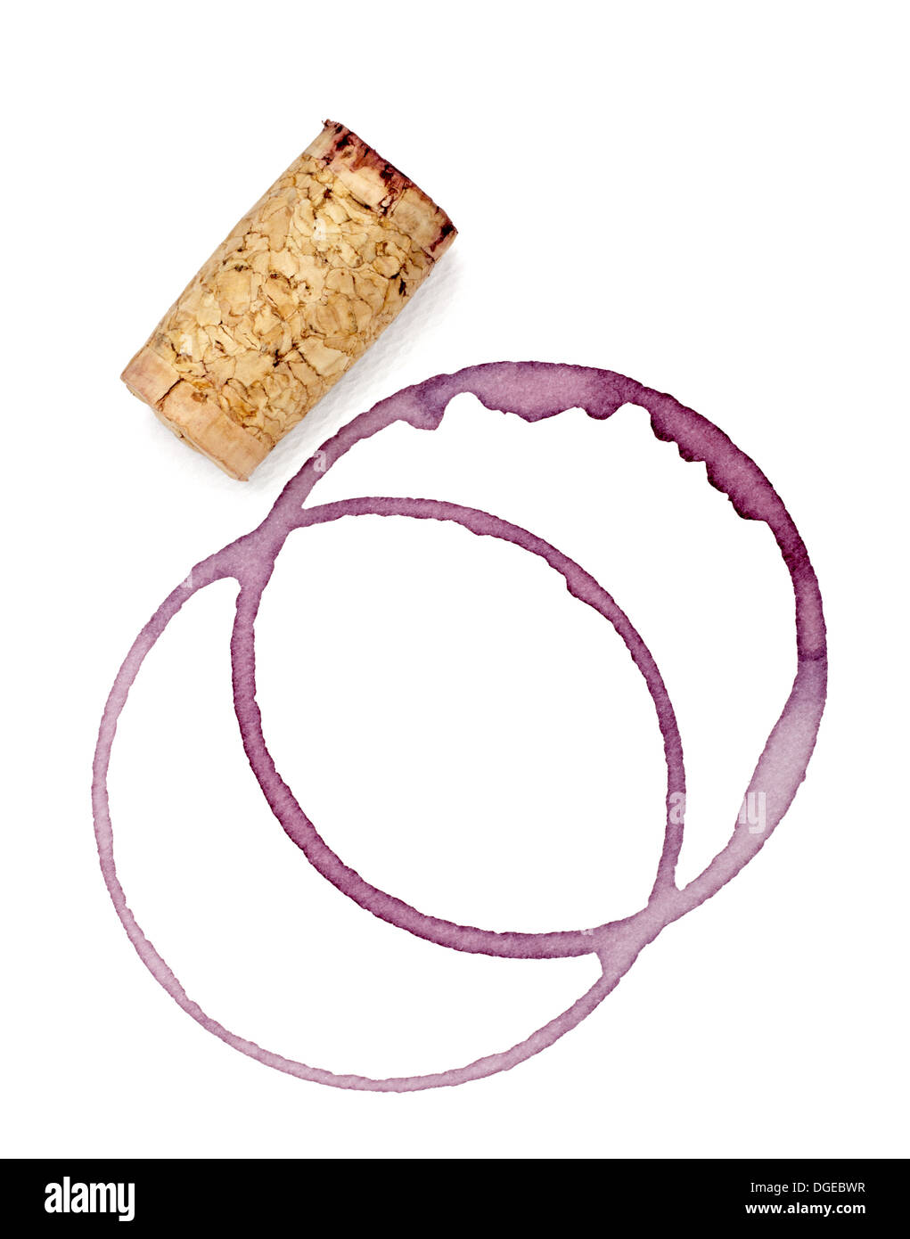 Tache de vin et tire-bouchon Banque D'Images