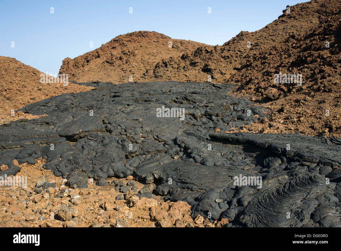 Coulée de cendres volcaniques sec Galápagos Banque D'Images
