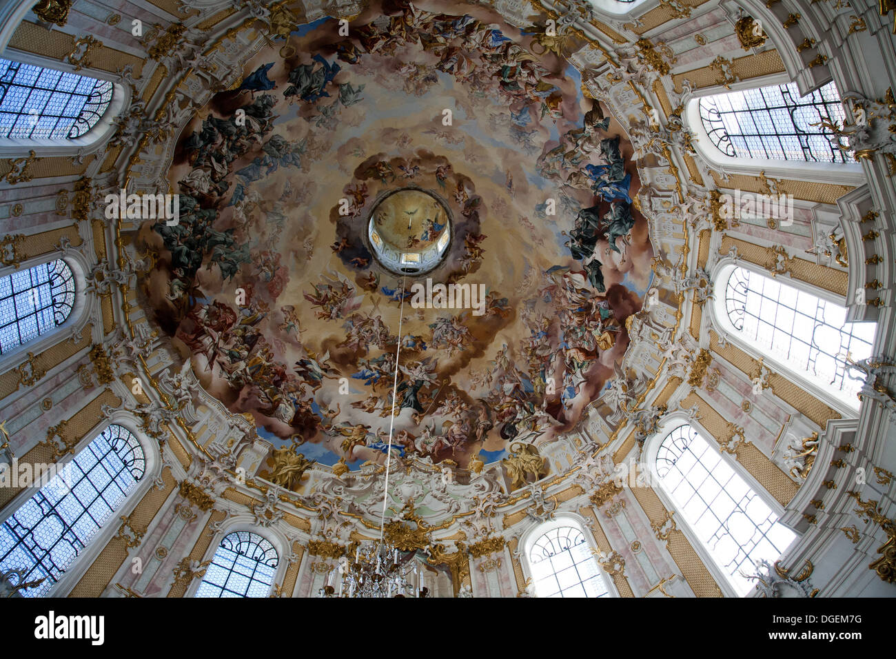 Le beau plafond,Kloster Ettal dans la petite ville d'Ettal en Bavière, Allemagne Banque D'Images