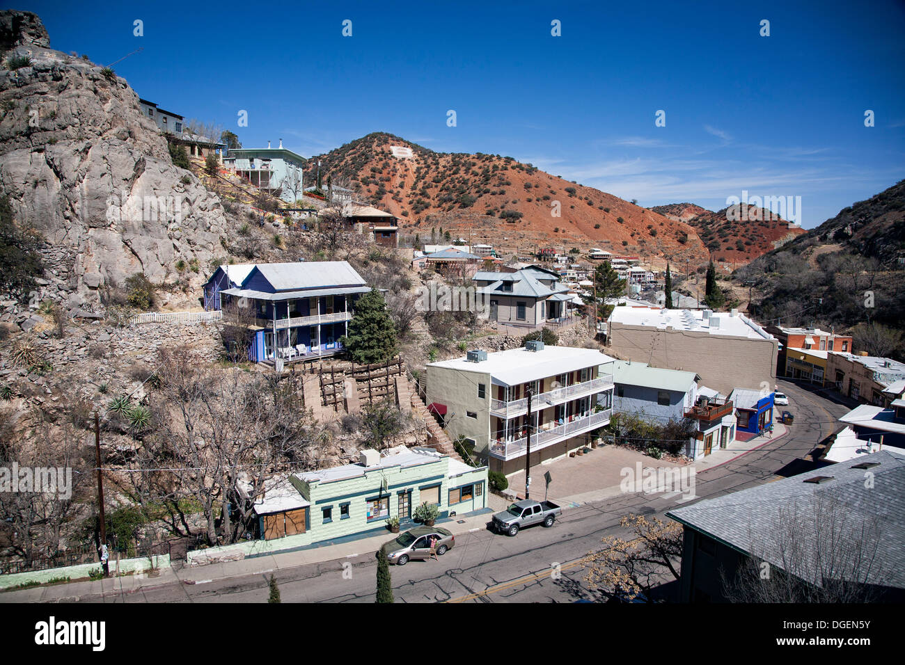 La ville minière de cuivre de Bisbee, Arizona. Banque D'Images