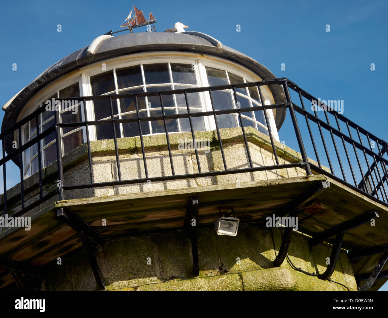 Vieux phare, la jetée de St Ives, Cornwall, Angleterre Banque D'Images