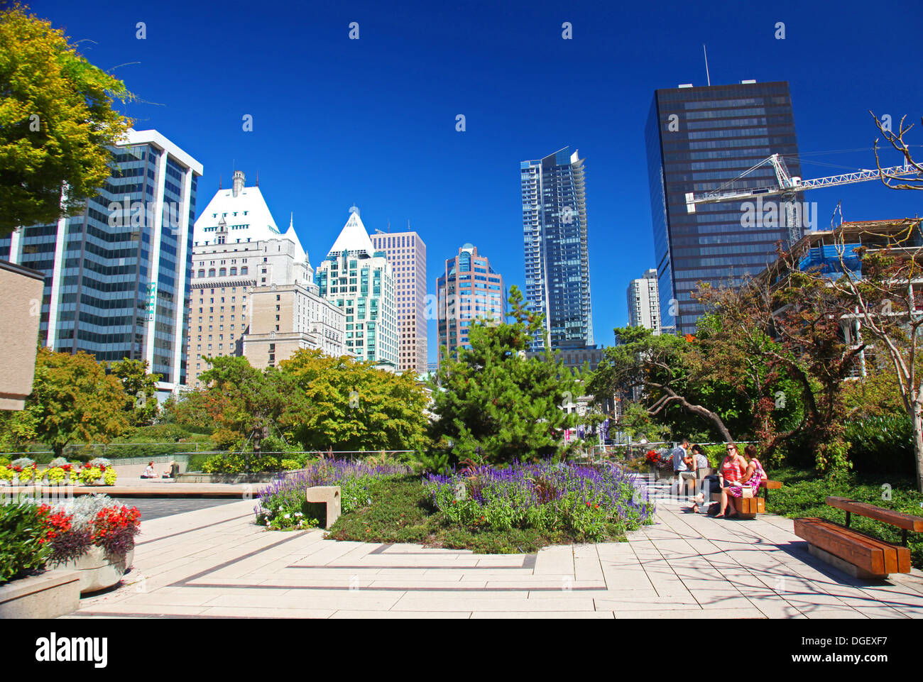 Robson Square, au centre-ville de Vancouver, Canada Banque D'Images