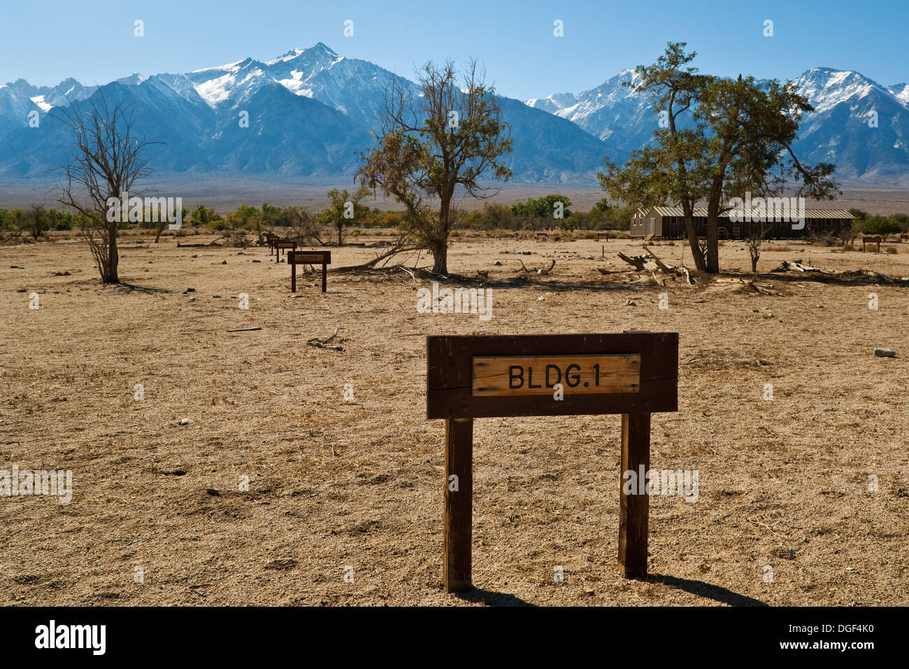 La Deuxième Guerre mondiale, Manzanar Japanese internment camp, près de l'indépendance, l'Est de la Sierra, en Californie Banque D'Images