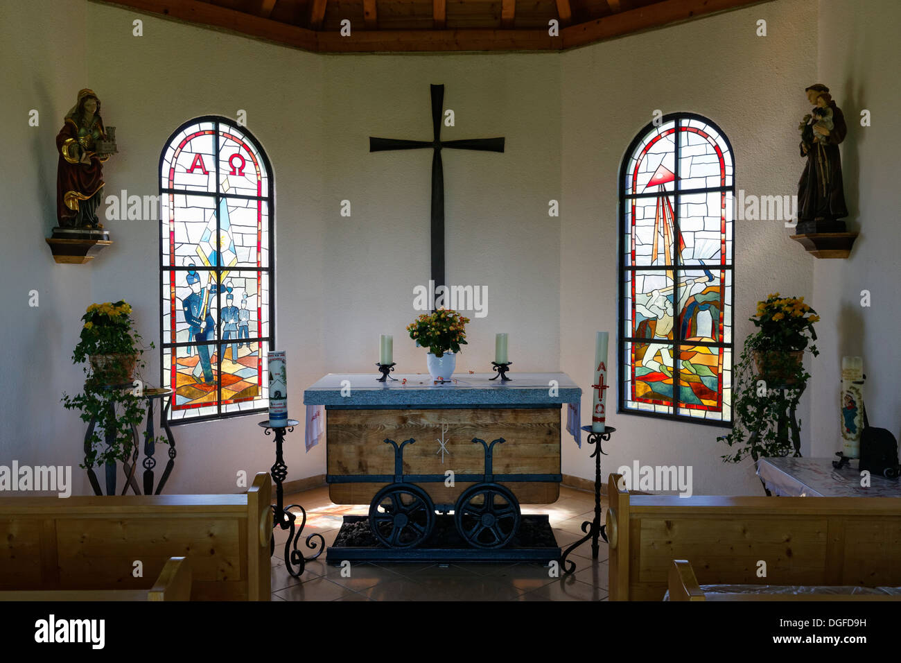 Knappen Memorial Chapel ou chapelle Guggenberg, Peißenberg, Pfaffenwinkel region, Upper Bavaria, Bavaria, Germany Banque D'Images