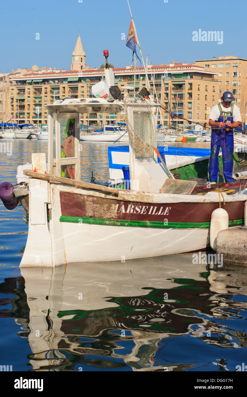 Marseille - Vieux Port - bateau de pêche Banque D'Images