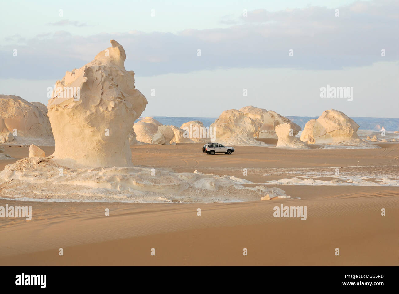 Des formations de roche calcaire, le Désert Blanc, Farafra Oasis, Désert occidental, l'Égypte, l'Afrique Banque D'Images