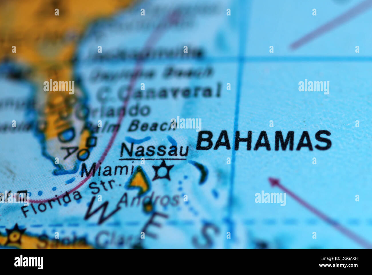 Macro-vision des Bahamas le globe Banque D'Images