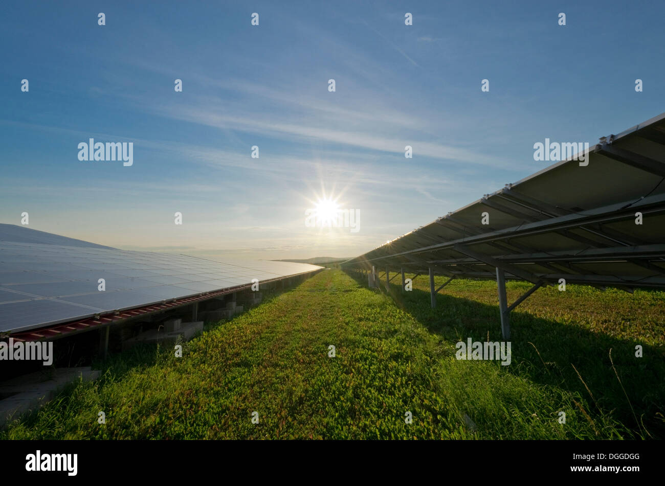 Centrale solaire photovoltaïque, Nentmannsdorf, Saxe Banque D'Images