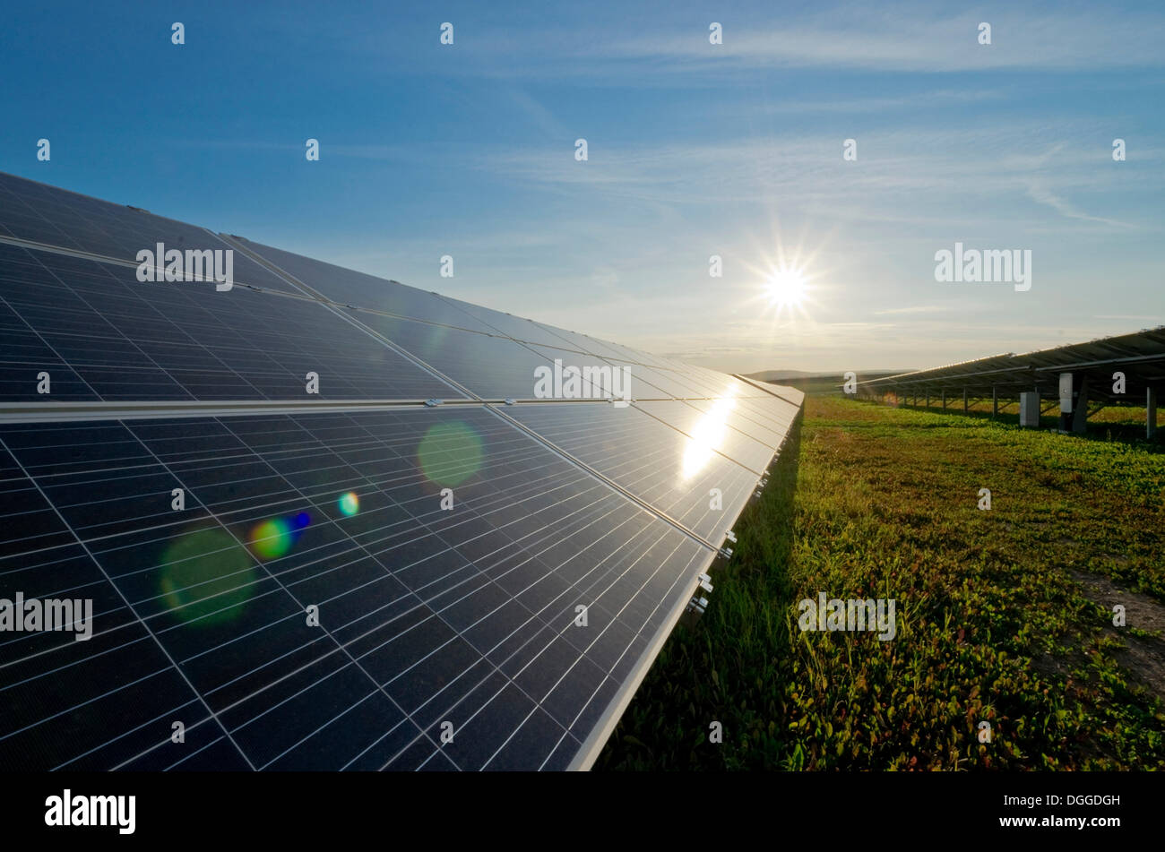 Centrale solaire photovoltaïque, Nentmannsdorf, Saxe Banque D'Images