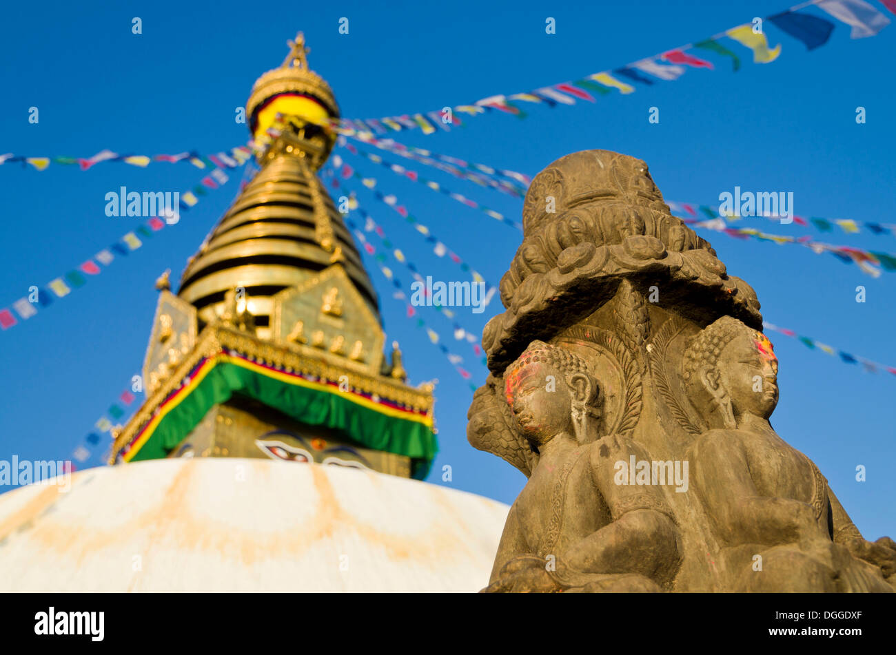 Swayambhunath Stupa, Monkey Temple, Vallée de Katmandou, Katmandou, Katmandou, Népal, Zone Bagmati Banque D'Images