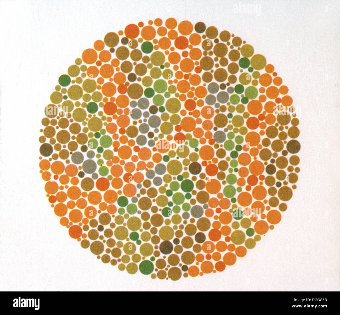 L'Ishihara Test des couleurs. Test de perception des couleurs pour la couleur rouge-vert. Plaque d'Ishihara, n° 4 (73). Banque D'Images