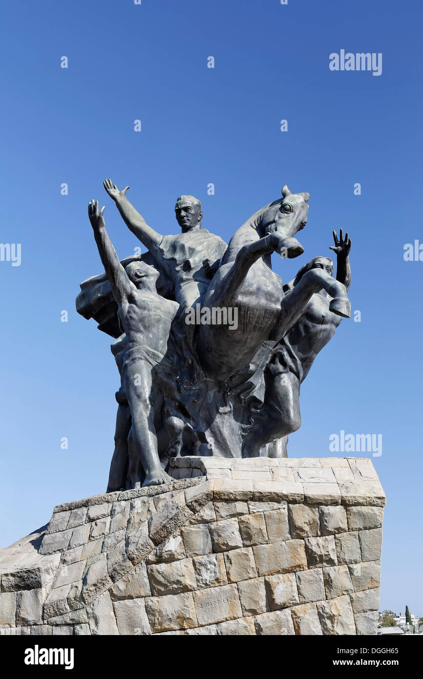 Statue de Mustafa Kemal Ataturk, centre ville historique d'Antalya, Kaleici, Riviera turque, la Turquie, l'Asie Banque D'Images