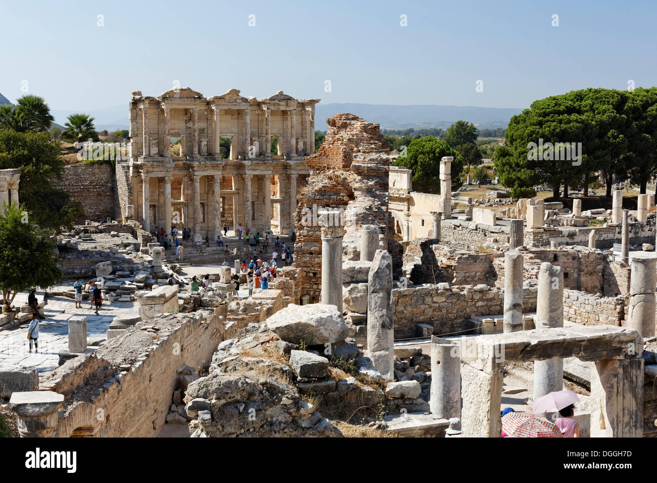 Bibliothèque de Celsus, Ephèse, Ephesos, la FEAS, UNESCO World Heritage Site, Iszmir, Egée turque, dans l'ouest de la Turquie, Turquie, Asie Banque D'Images