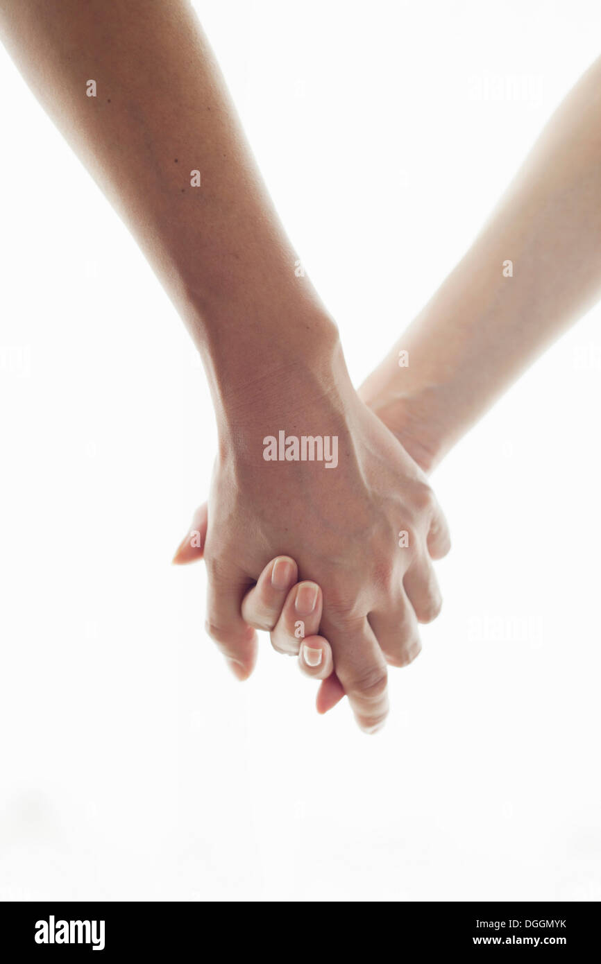 Man and Woman Holding Hands, portrait Banque D'Images