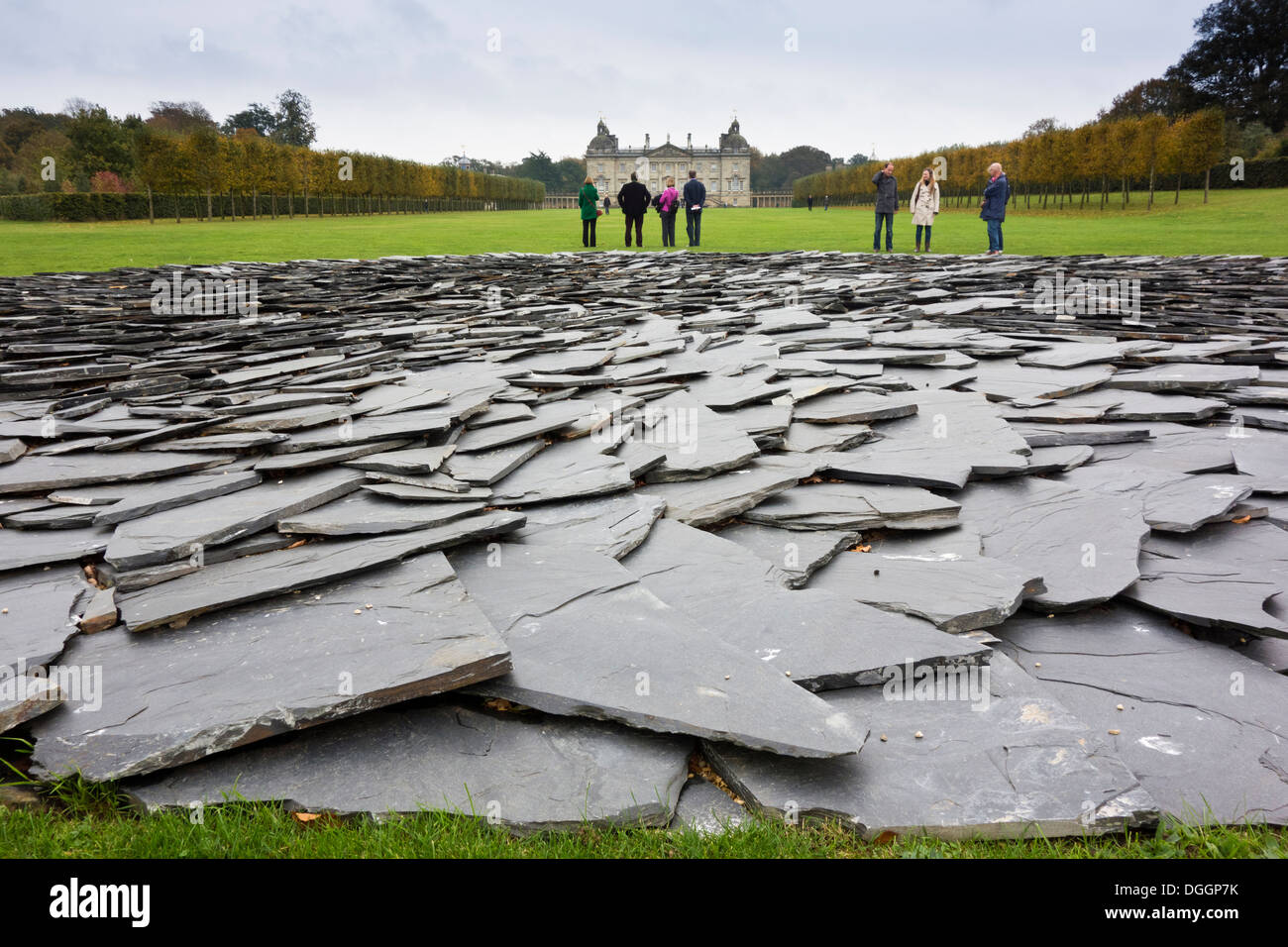 Pleine lune terre Cercle sculpture par Richard Long Banque D'Images