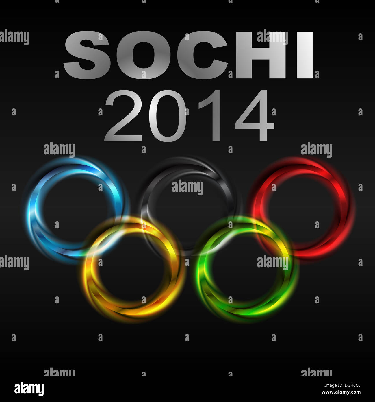 "Citius, altius, fortius ! (Plus vite, plus haut, plus fort)'. Jeux olympiques 2014 à Sotchi, Russie. Vector illustration Banque D'Images