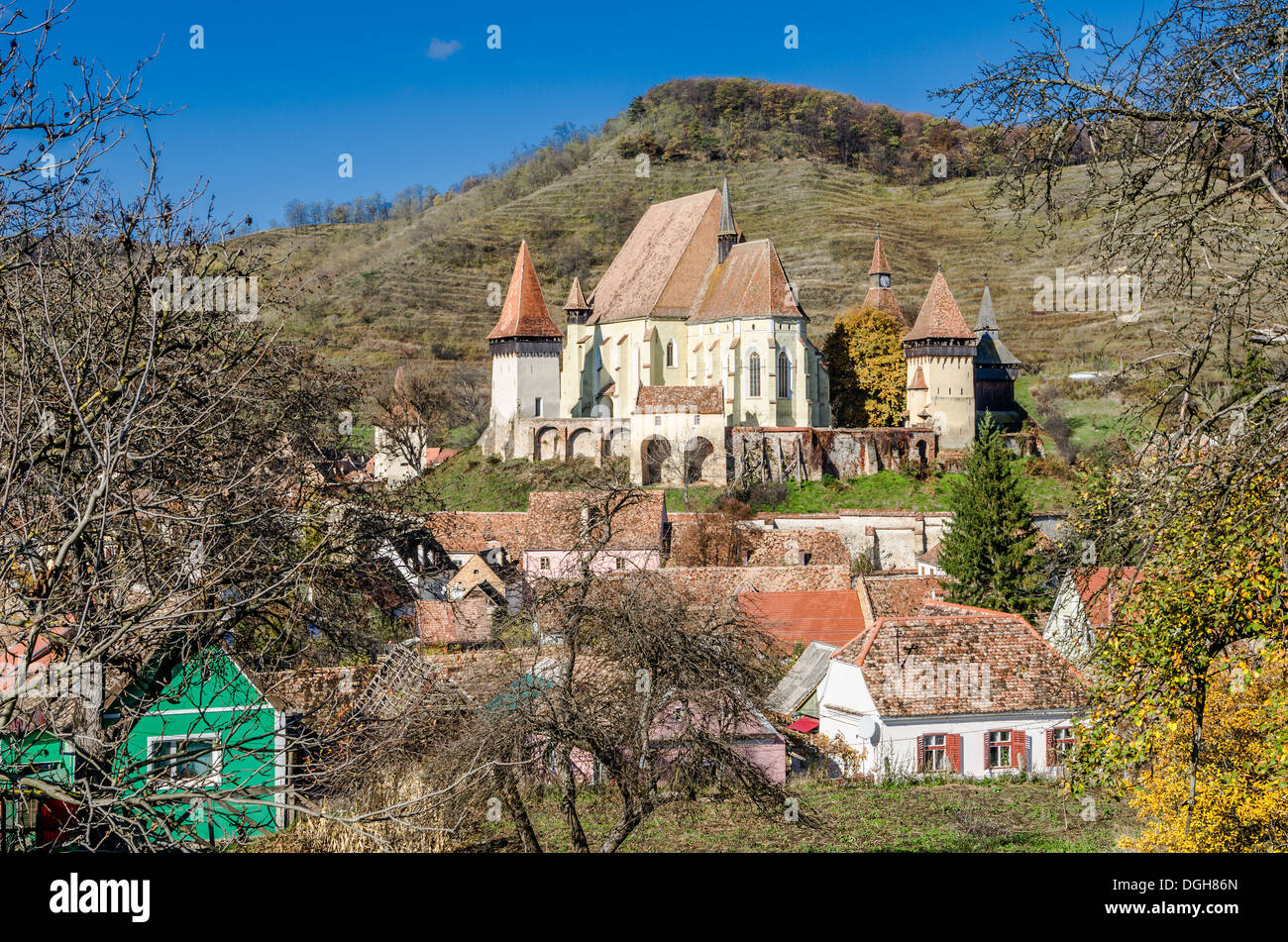 L'église fortifiée de Biertan, Transylvanie Banque D'Images