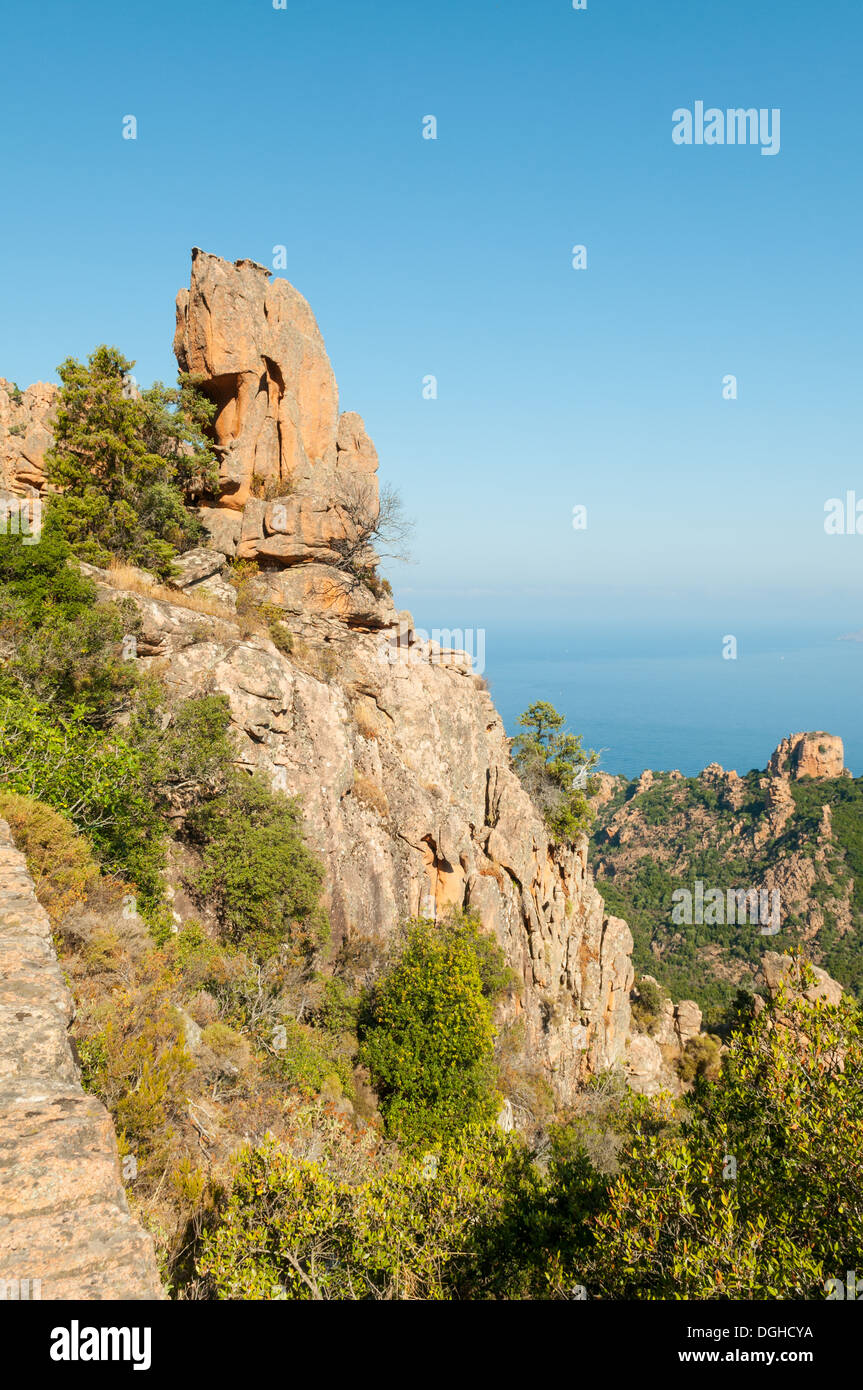 Calanques de Piana, l'ouest de la Corse, France Banque D'Images