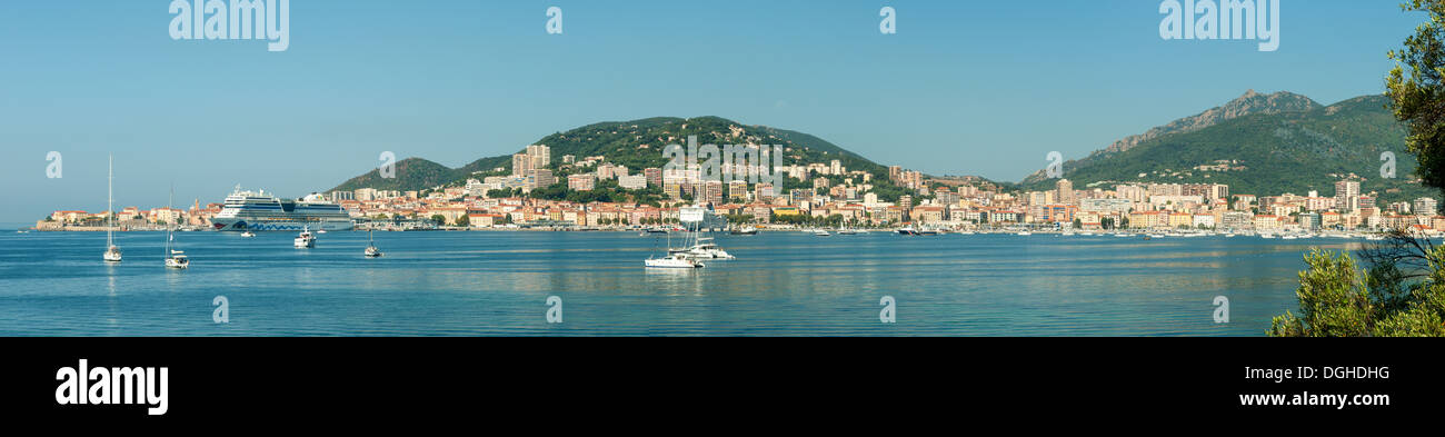 D'Aspretto Ajaccio Panorama, l'ouest de la Corse, France Banque D'Images