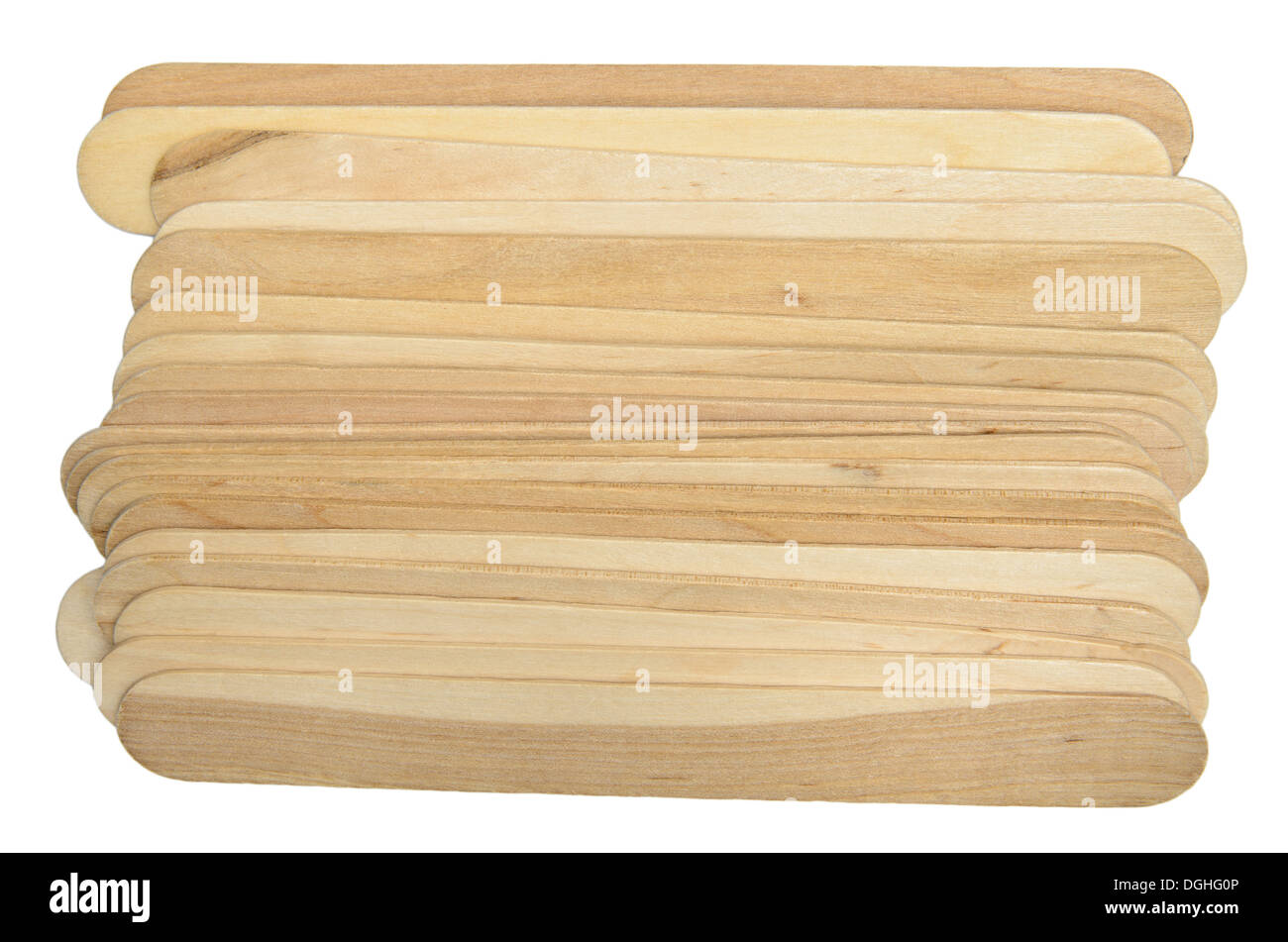 Pile de bois jumbo ice cream bâtons de bricolage Banque D'Images