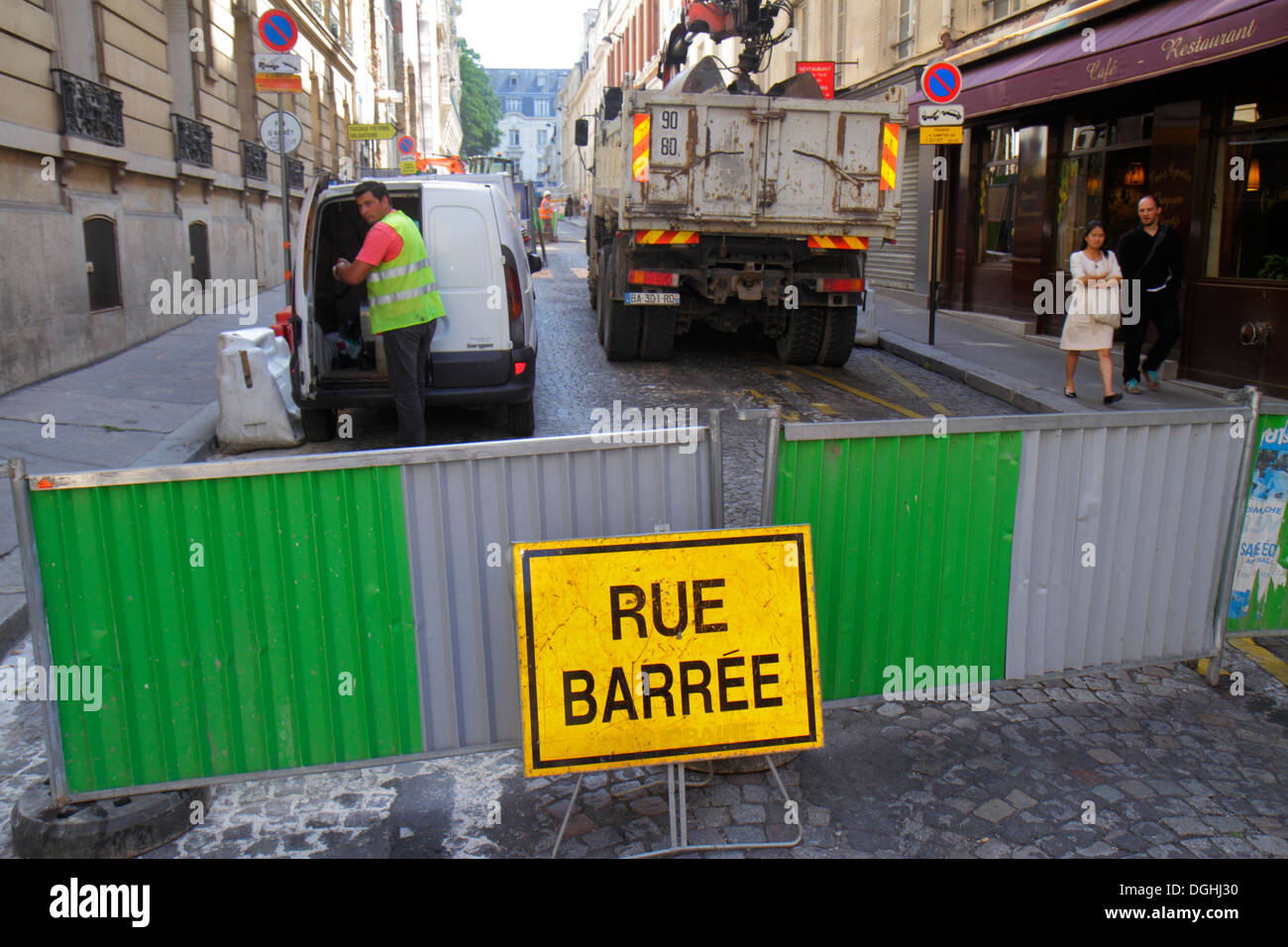 Paris France,9ème arrondissement,rue de la Tour des Dames,barrière de rue,fermé,France130820007 Banque D'Images