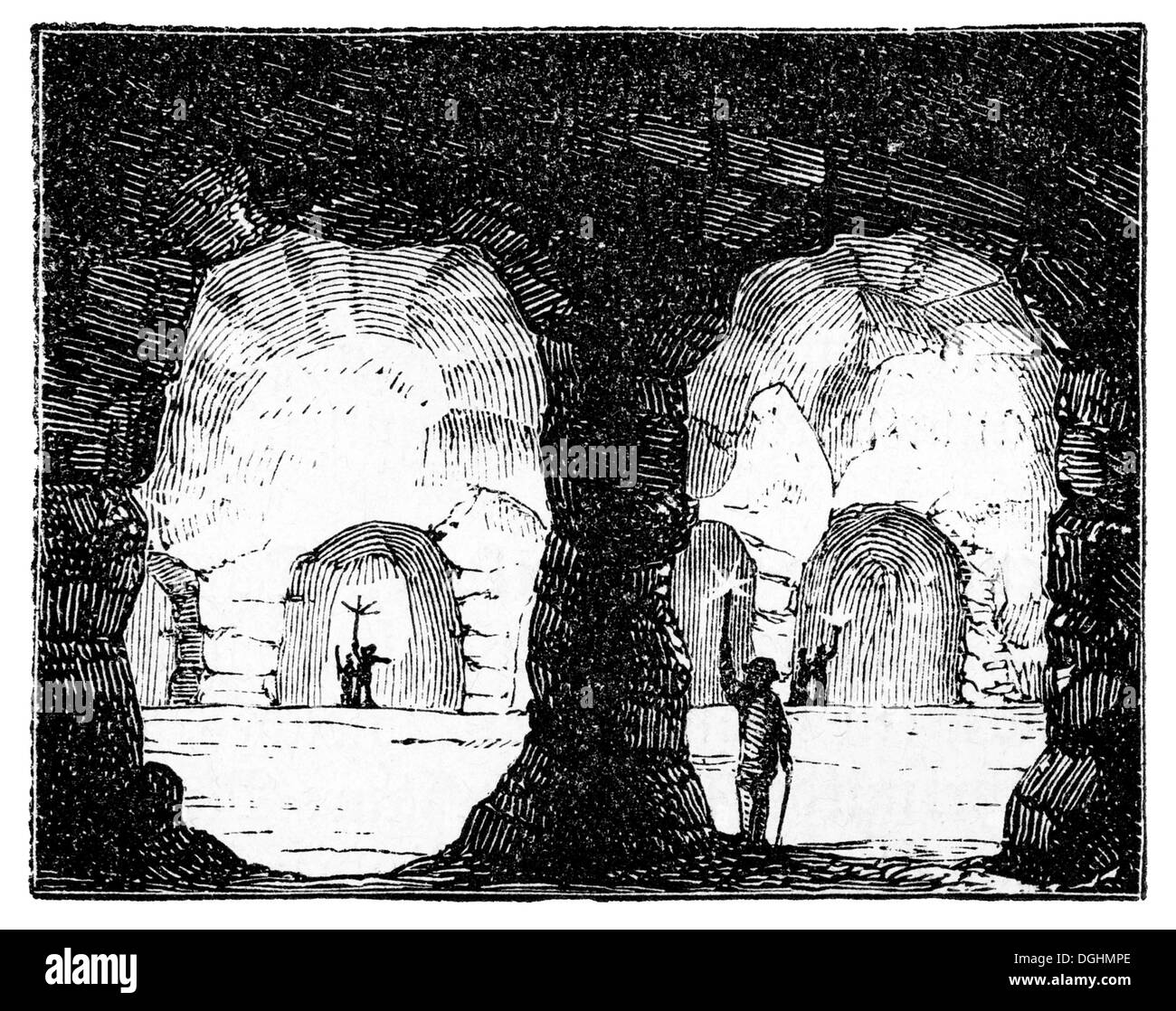 Mine de sel, illustration historique de : Marie Adenfeller, Friedrich Werner, cuisine et ménage livre illustré Banque D'Images