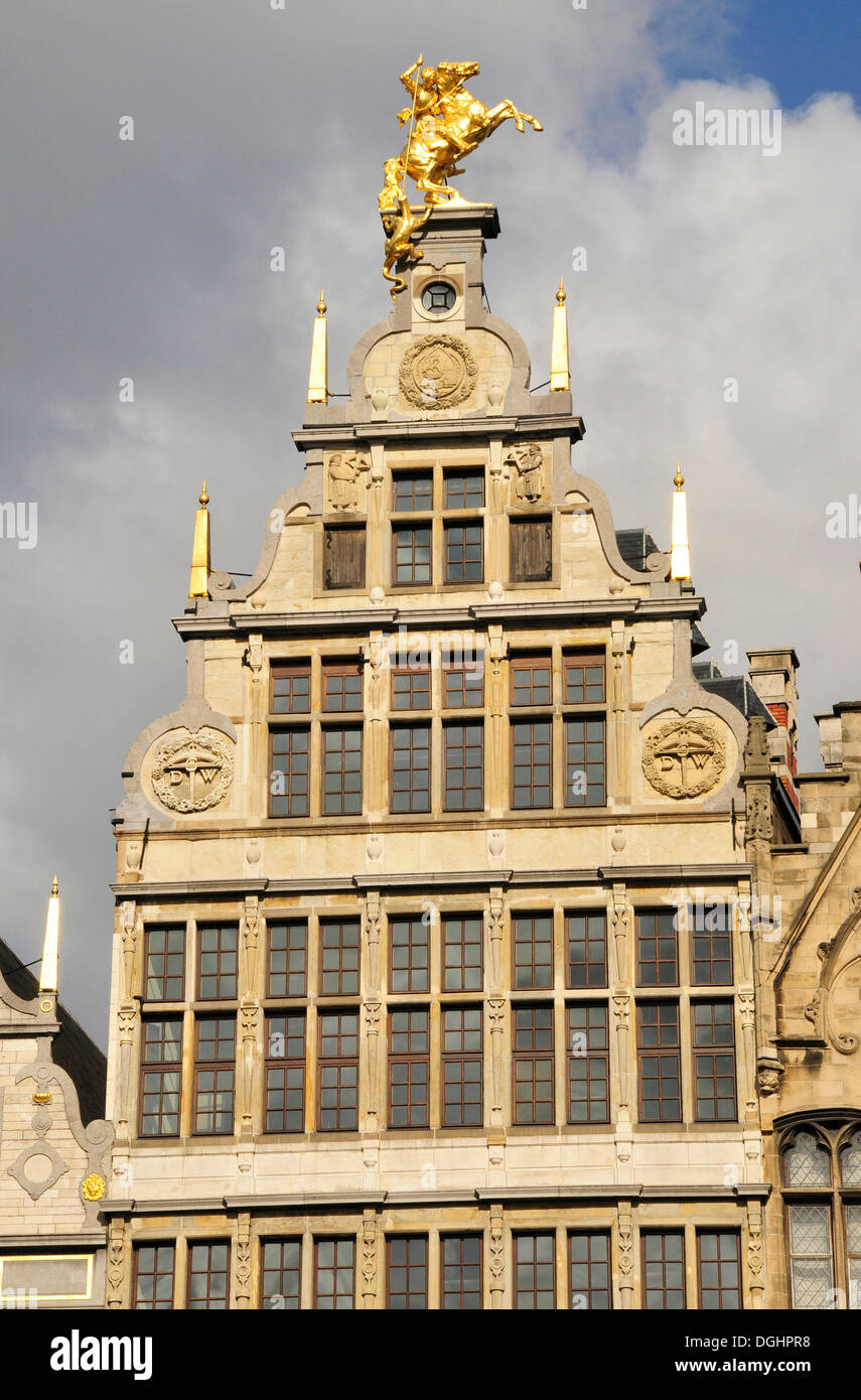 Maison de la guilde riflemen, Grand-Place, Anvers, Belgique, Europe Banque D'Images