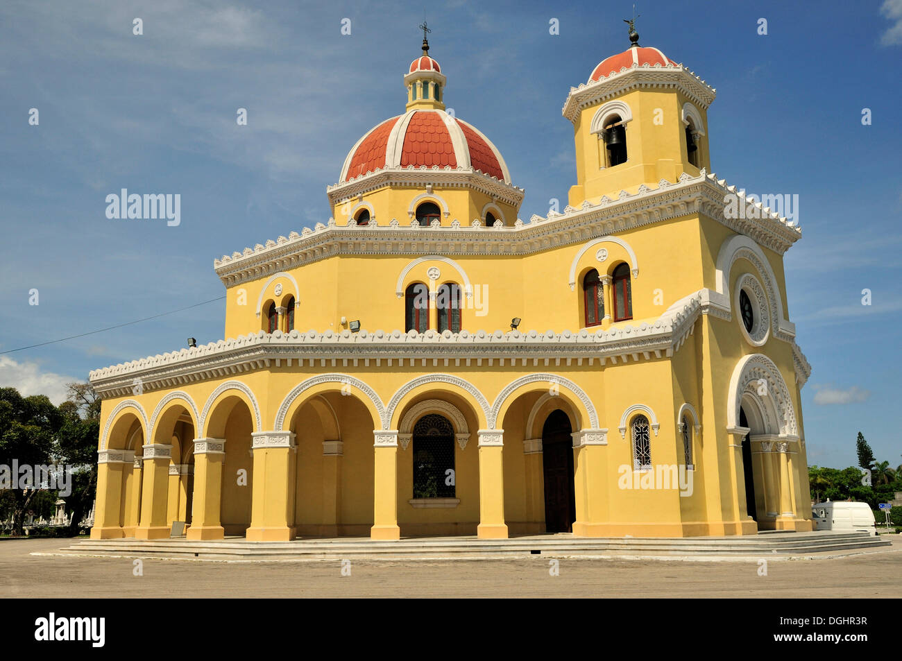 Chapelle de cimetière Colon, Cementerio Cristóbal Colón, du nom de Christophe Colomb, La Havane, Cuba, Caraïbes Banque D'Images