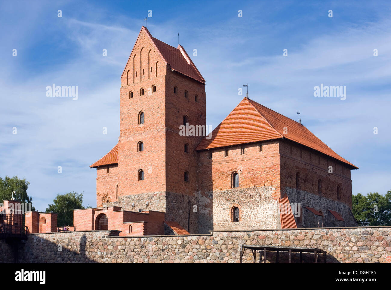 L'île de Trakai Castle, Parc national historique de Trakai, Lituanie, Europe Banque D'Images
