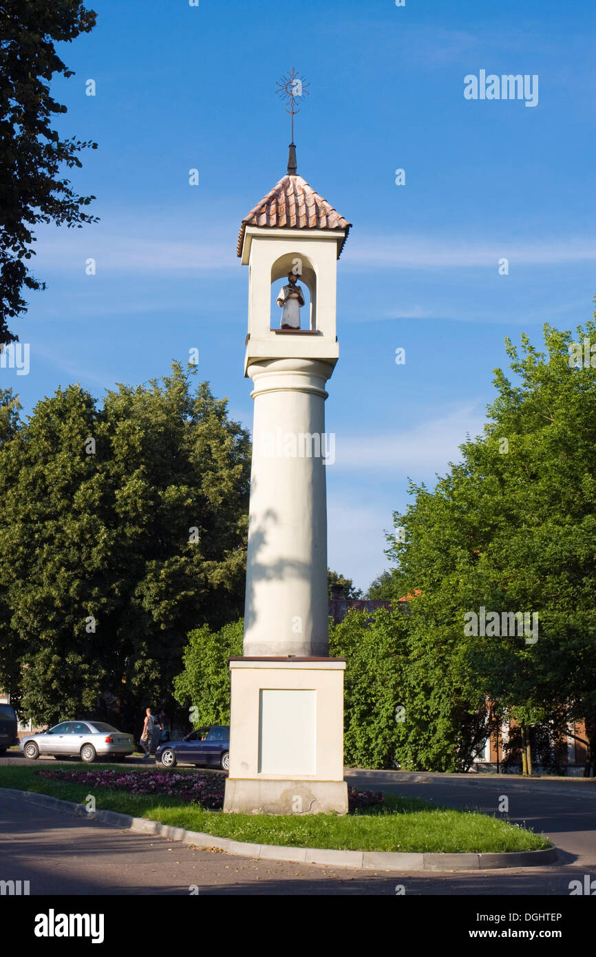Chapelle de saint Jean Népomucène de colonne, 17e siècle, rue Karaimu, Trakai, Parc national historique de Trakai, Lituanie, Europe Banque D'Images