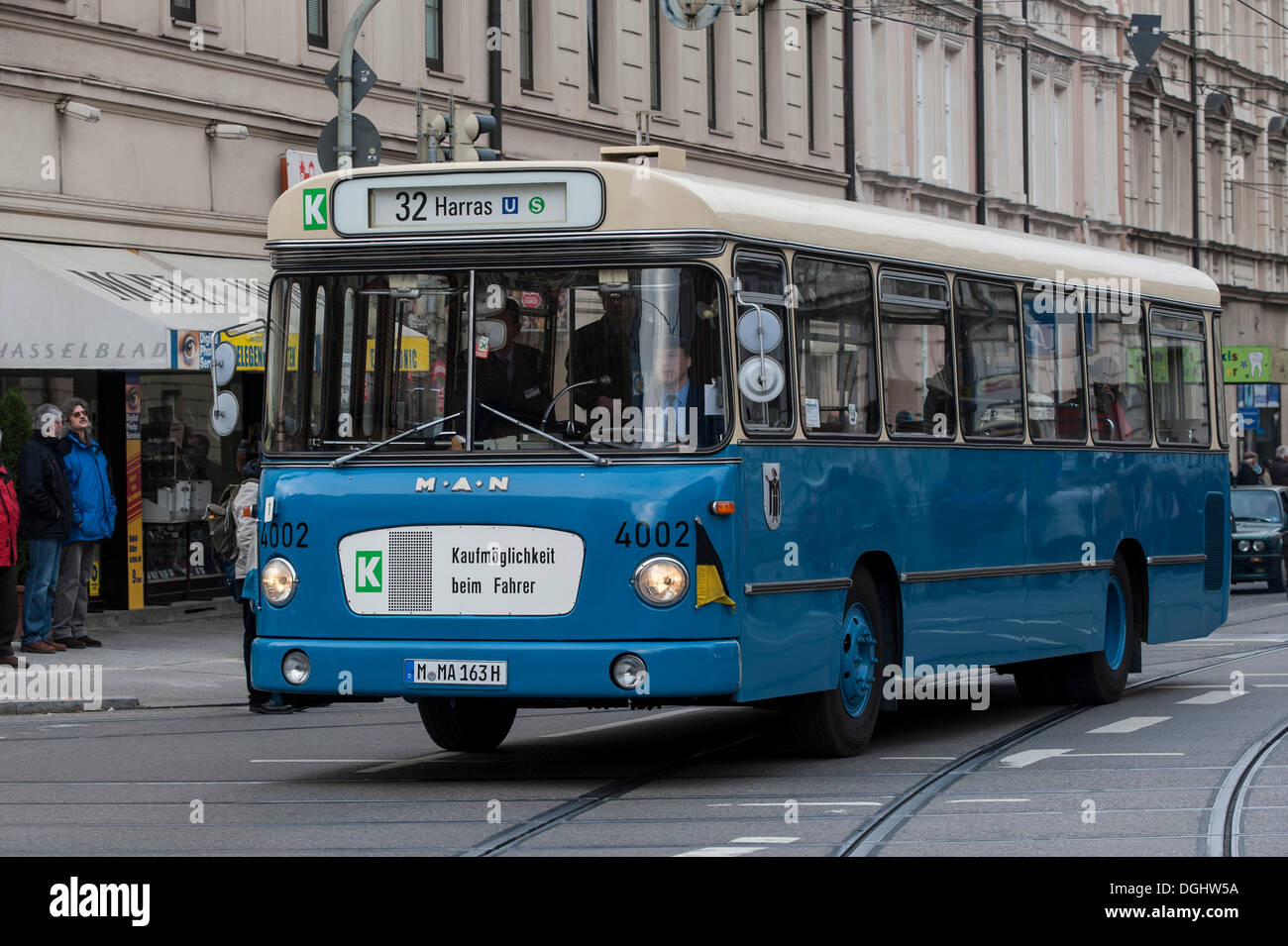 Bus historique, 1960-1970's, Munich, Bavière Banque D'Images