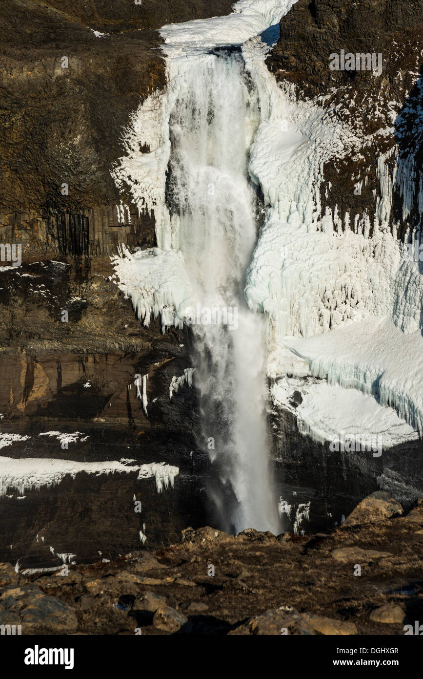 Haifoss cascade, Heklagebiet, Région du Sud, Islande Banque D'Images