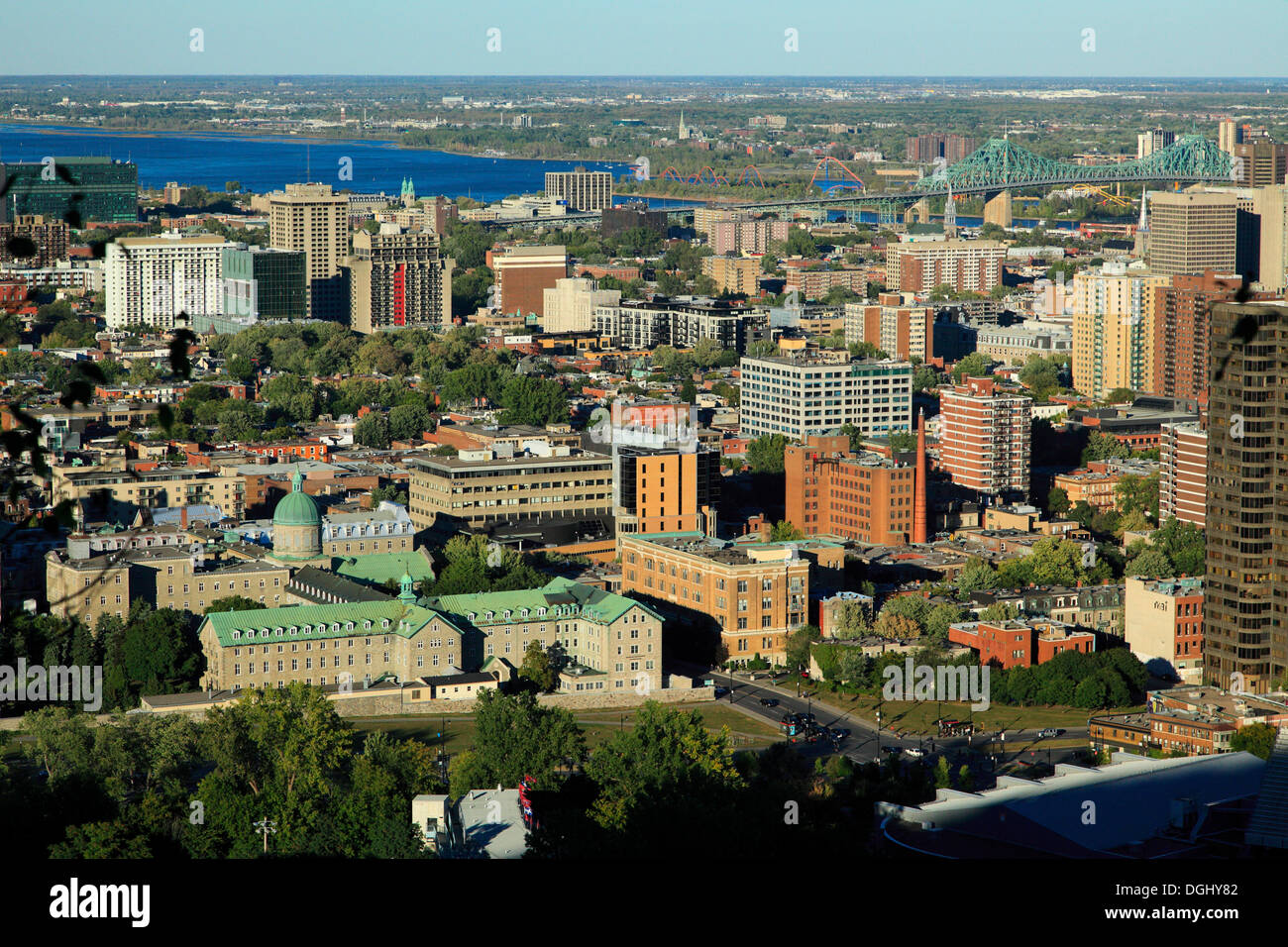 Vue de Montréal depuis le mont Royal Belvedere, Montréal, Quebec Province, Canada Banque D'Images