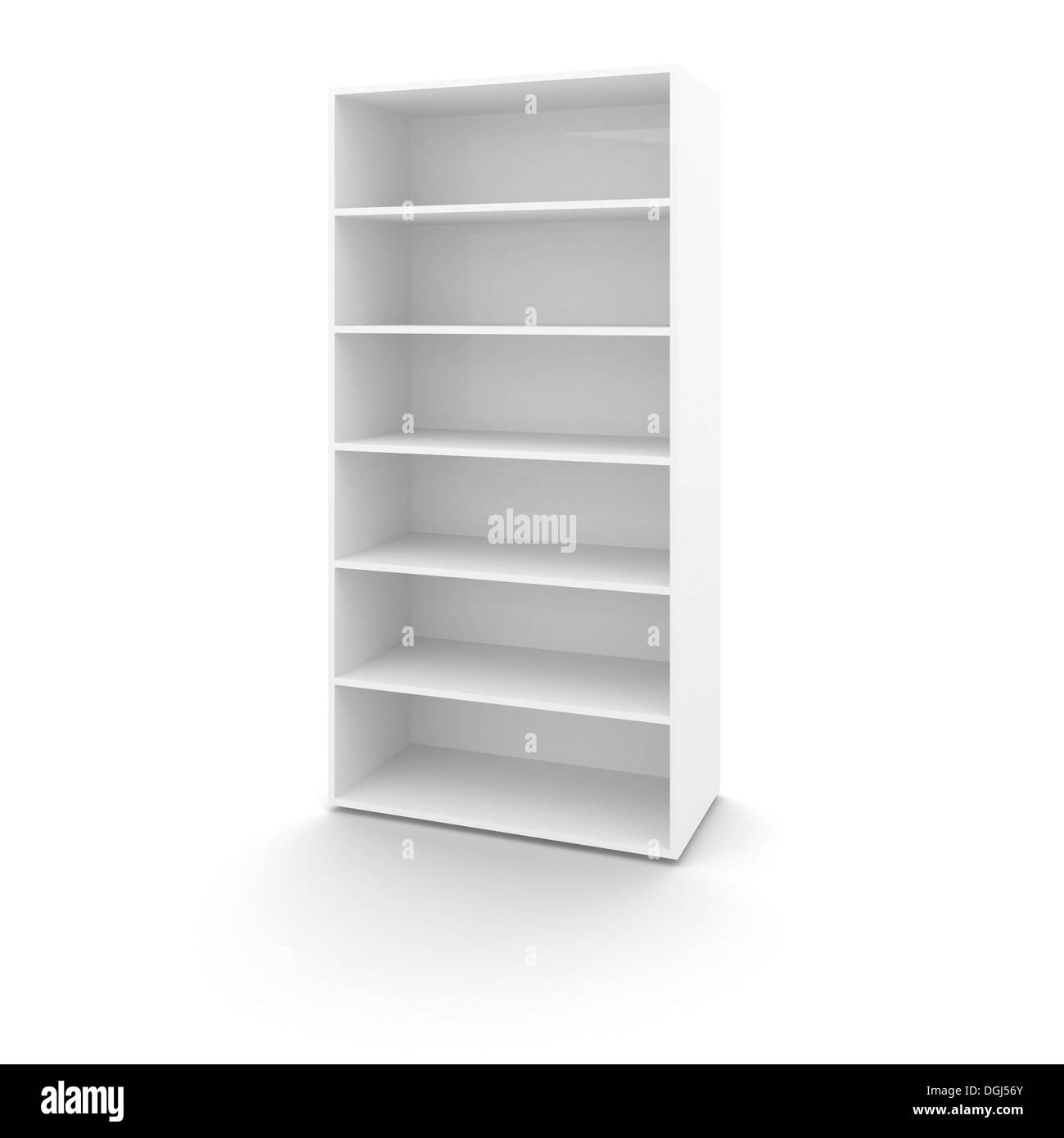 Bureau cabinet blanc isolé sur fond blanc avec l'ombre doux Banque D'Images