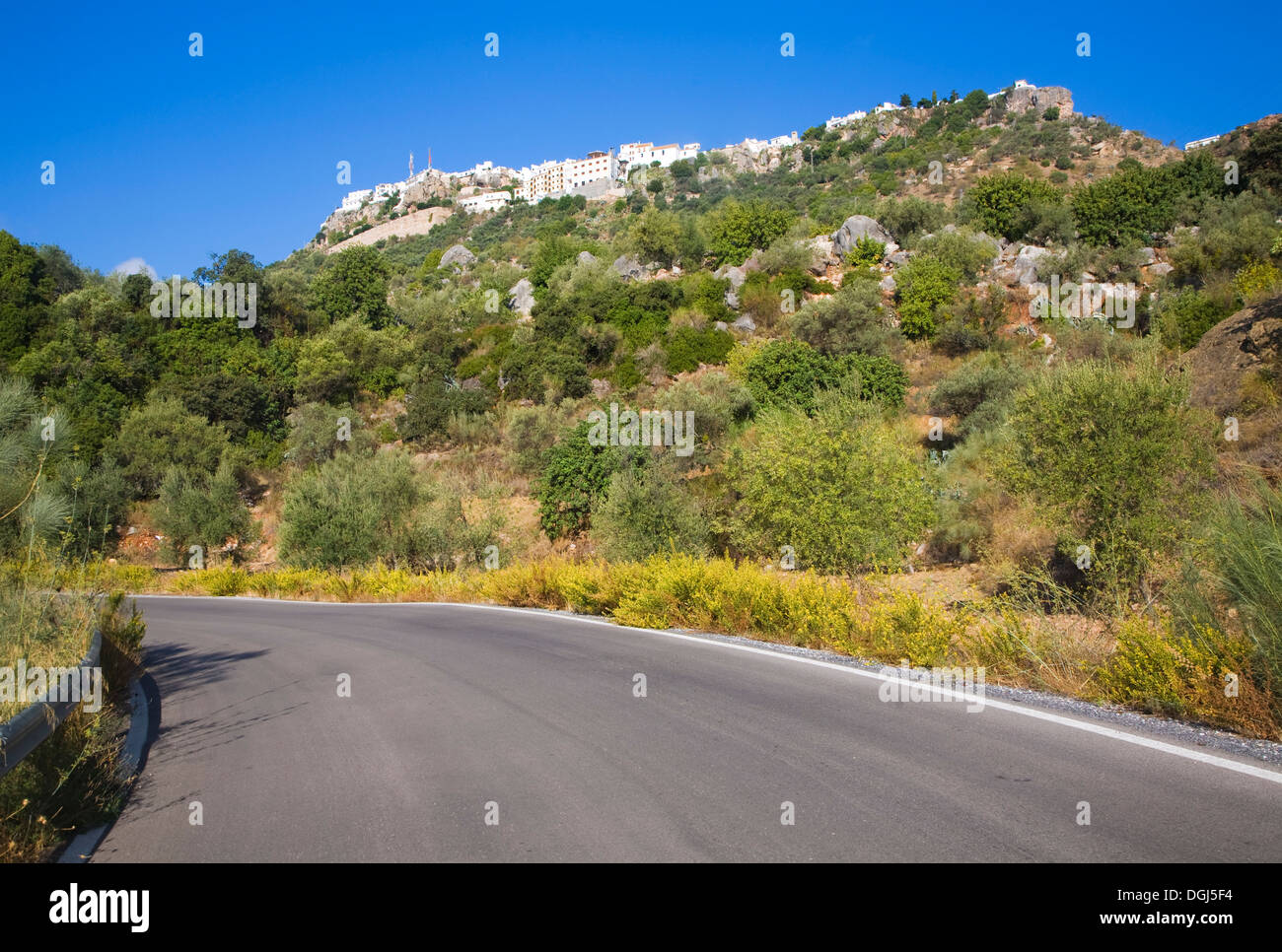 Route de la montagne village Maure de Comares, la province de Malaga, Espagne Banque D'Images