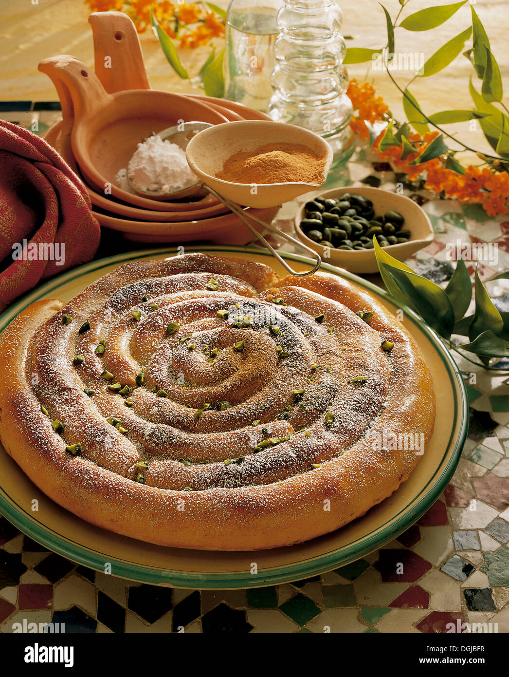 Gâteau au serpent, Maroc. Banque D'Images