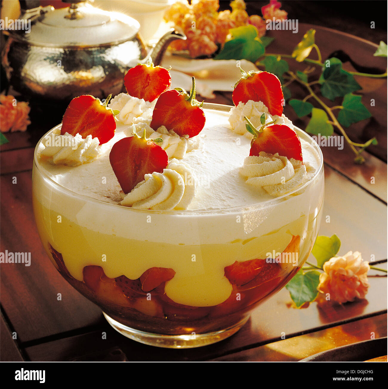 Trifle traditionnel, Royaume-Uni. Banque D'Images